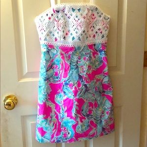 Raz Berry strapless Lilly Pulitzer Dress NWT